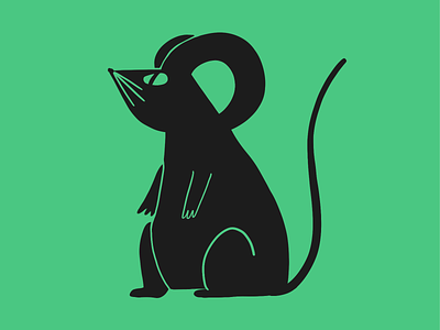 Big little mouse cute doodle flat design illustration mouse