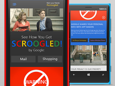 Scroogled Mobile design google microsoft realign redesign responsive scroogled website