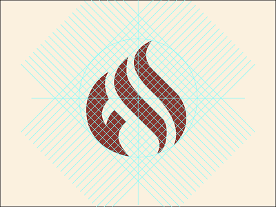 Flames flame grid icon logo