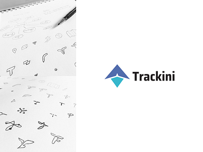 Trackini logo design brand company flat logo logo design minimalist tarcking vector