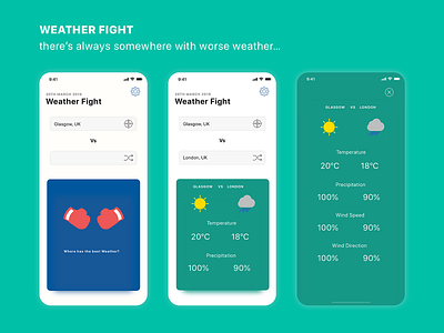 Weather Fight Mobile App app app design ios mobile weather weather app