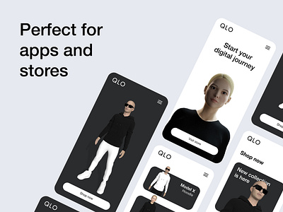 QLO showcase 3d 3d art 3d character 3d character design 3d character modeling 3d ui app design app showcase blender3d cinema4d graphic design minimalism simplicity ui uidesign