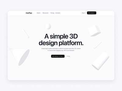 Morflax Landing Page 3d 3d website brand identity branding clay style clean design graphic design landing page landing page design minimal minimalism ui web design