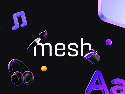 Mesh - 3D illustration designer 3d 3d graphic design 3d icons 3d illustrations blender3d brand identity branding design graphic design illustration logo ui