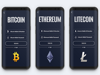 Bytecoin Wallet App UI Design (Login Page) bitcoin bytecoin bytecoin app ethereum gwindor litecoin