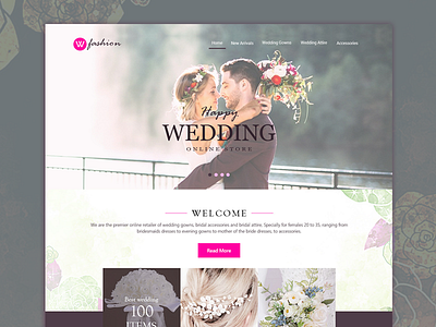 Wedding site home page