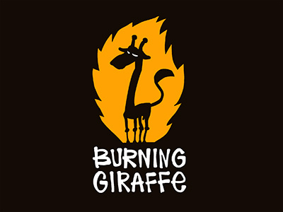 BURNING GIRAFFE fire giraffe logo