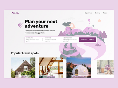 Travel Suggestion Website Landing Page