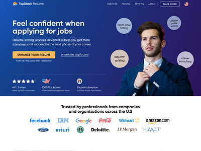 TopStack Resume Homepage Redesign