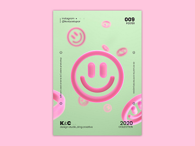 Poster_009 | KC™ 3d abstract design illustration poster smile typographyposter