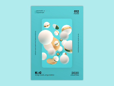 Geometric Poster_012 | KC™ 3d 3d art abstract cinema4d geometric geometric art illustration photoshop poster