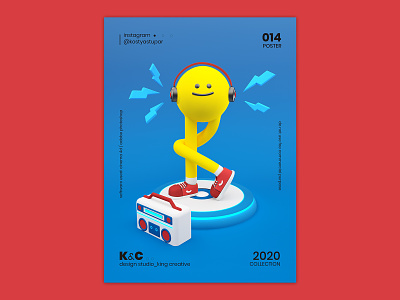 Poster_014 | KC™ 3d 3d art abstract art cinema4d dancer design illustration music poster smile