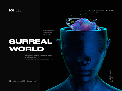 Surreal World | KC™ 3d 3d art abstract cinema4d cyberpunk geometric illustration poster surrealism ui ux