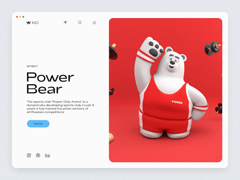 Power Bear | KC™ 3d 3d art animation bear gym illustration power sport ui uxui