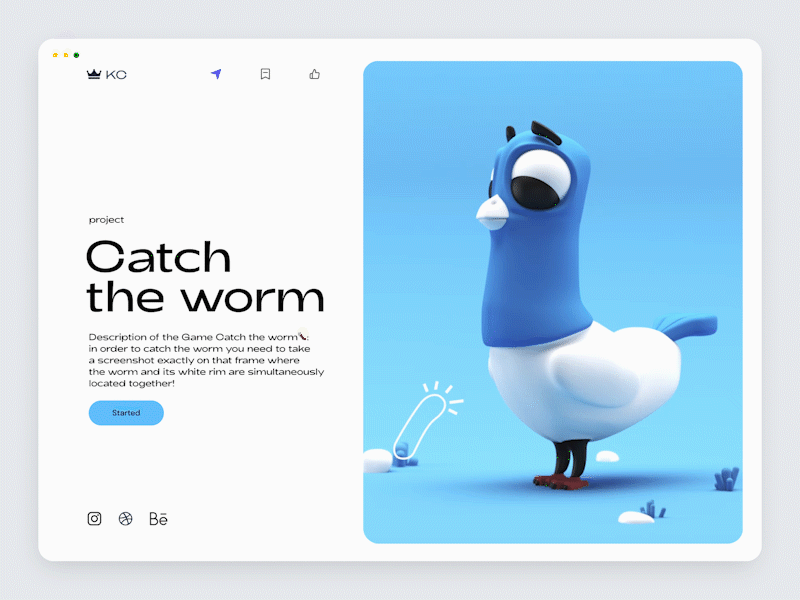 Catch the worm 3d 3d art animation cinema4d design dove figma game illustration motion worm