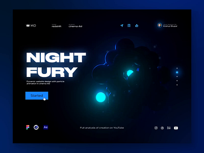 Nigty Fury | Webdesign 3d abstract after effect animation cinema4d figma motion particles ui ux webdesigns xparticles