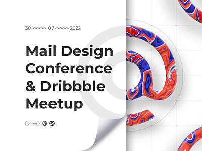 Mail Design Conference & Dribbble Meetup in wite 3d animation branding cinema4d graphic design mail motion graphics ui ux