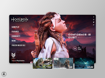 Horizon Zero Dawn - Website Concept design design inspiration gaming gaming website horizon horizon zero dawn photoshop playstation ps4 sketch sony ui ui trends uiux ux ux trends video games videogames webdesign xbox