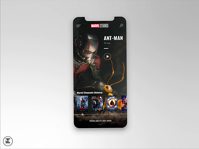 MCU App Concept: Ant-Man (#12) (+ Fun Little Animation) adobe ant man app design design inspiration illustration illustrator iphone iphonex marvel marvel comics marvelcinematicuniverse mcu mobile shot superhero ui ui trends ux ux trends