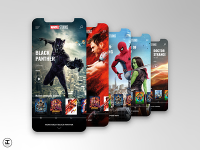 MCU App Concept: Black Panther (#18) adobe app avengers black panther design illustrator iphone marvel marvel comics marvelcinematicuniverse mcu mobile movie movie app shot superhero tchalla thor ui ux