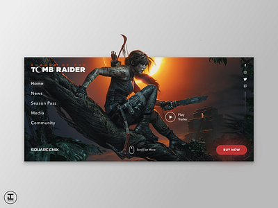 Shadow of the Tomb Raider - Web Redesign Concept design games gaming gaming app gaming website lara croft photoshop playstation shadow of the tomb raider sketch square enix tomb raider twitch ui ux video game art video games web web design xbox