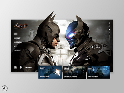 Arkham Knight - Video Game Website Concept by Jacob Caccamo on Dribbble
