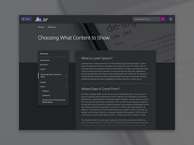 Dark Mode - Intranet Redesign Project - Generic Page