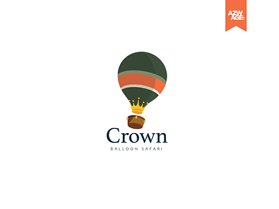 Crown Balloon Safari azwage bright colors crown crown logo dailylogochallenge dailylogodesign design fun green hotairballoon icon logo orange safari