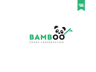 Panda Bamboo logo azwage conservation dailylogochallenge dailylogodesign design flat green logo minimal panda panda logo