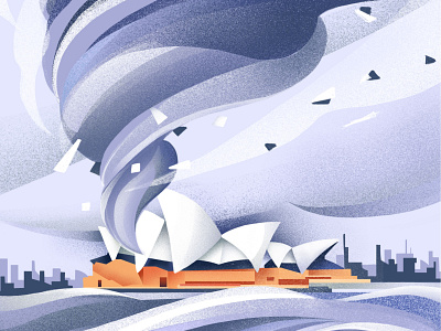 See the world in 2050 climate change hurricane illustration poster sail ho studio sho studio storm sydney sydney opera house typography united nations wind