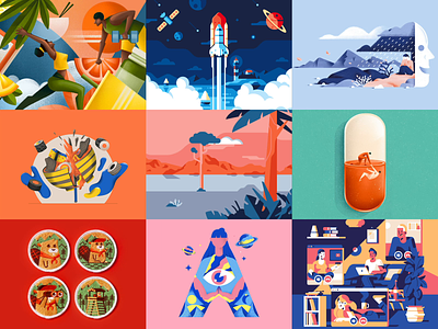 Best nine 2020 2020 animation best nine bestnine colors gradient illustration logo motion design sail ho studio sho studio vector