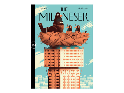 The Milaneser #76 cover illustration editorial illustration milan pidgeon sail ho studio sho studio texture vector