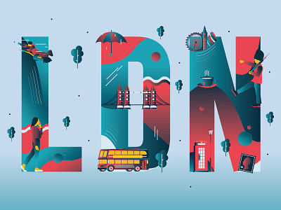 Cities of Colors - London amsterdam animation cities colors gradient illustration music red sail ho studio sho studio typo typography