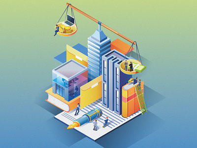 Corporate Counsel magazine cover editorial illustration illustration isometric magazine sail ho studio sho studio vector