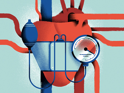 Hipertension Editorial illustration colors editorial heart pressure repubblica sail ho studio sho studio vector