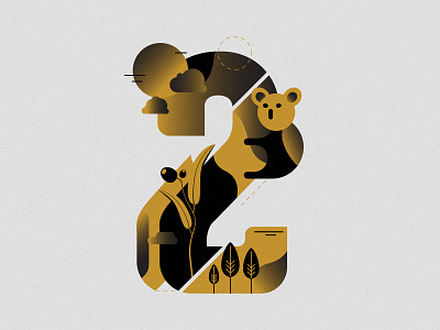 Coffee and Numbers gradient illustration koala sail ho studio sho studio two typo typography