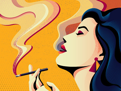 Cafe Creme advertising cigar illustration lady sail ho studio sho studio smoke vector