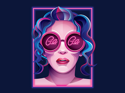 Lady Gaga colors editorial gradient illustration illustrator lady gaga portrait sail ho studio sho studio singer vector
