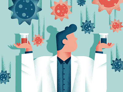 La repubblica - Flu Vaccines colors cover illustration editorial flu illustration illustrator sail ho studio science scientist sho studio vaccine vaccines vector virus
