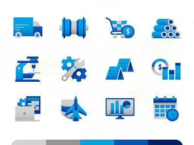 MSC - Icons set airplane branding calendar icons icons set illustrated branding illustration laptop machinery sail ho studio sho studio technical icons truck ui vector