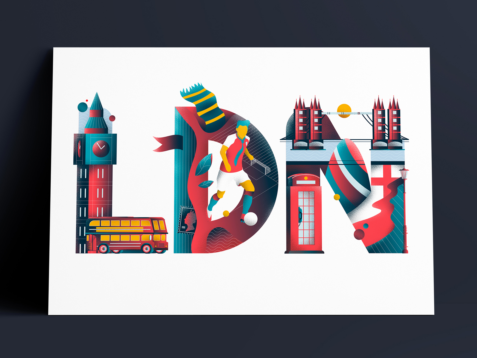 London big ben double decker football illustration london sail ho studio type typography typography illustration