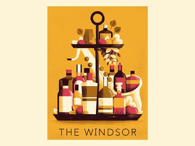 The Windsor Jazz bar - Poster bottles colors editorial editorial illustration illustration jazz jazz poster poster posters sail ho studio sho studio texture vector