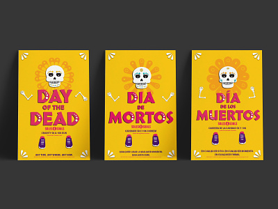 Day Of The Dead Run bold colors design fundraiser international poster run vector virtual