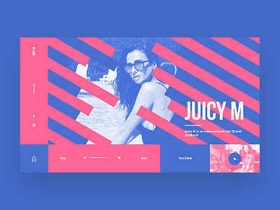 Juicy M Main Page Concept blue and pink candy concept design dj juicy m shot ui ux web web design web site