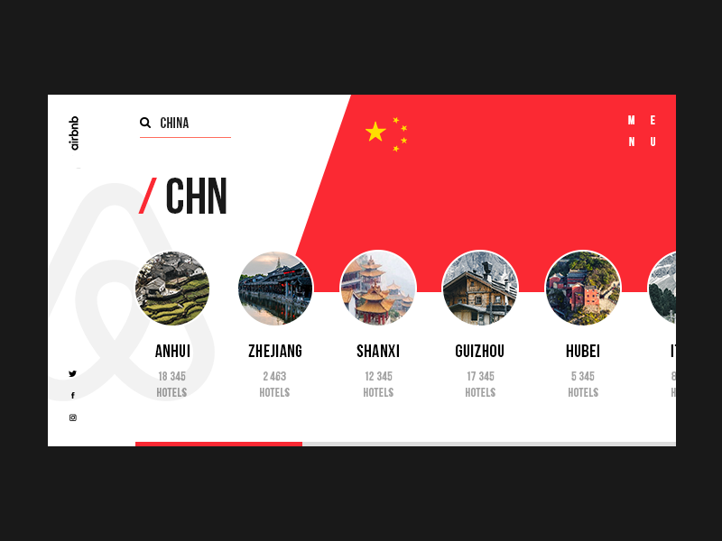 Airbnb Website Redesign Cocnept travel tour web site red airbnb china search bar search creative web design typography ux ui web booking