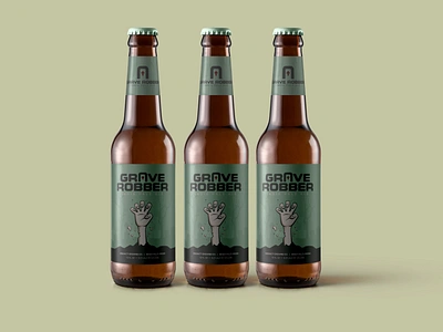 Grave Robber IPA Label beer beer bottle beer label beer label design bottle design bottle label bottle packaging branding collateral design illustration packaging packaging design print typography