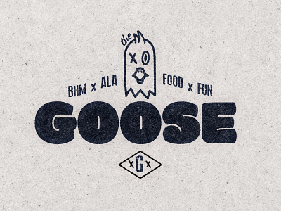 The Goose bar brand design brand identity branding character design distressed duck feather food fun goose graphic design head icon illustration logo texture