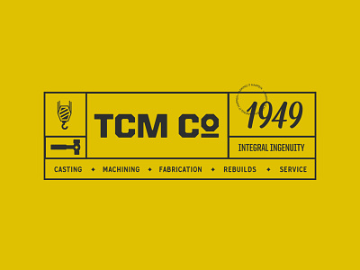 TCM Co. bolt brand brand design brand identity branding design dribbble fabrication graphic design illustration illustrator logo machine nut typography vector yellow
