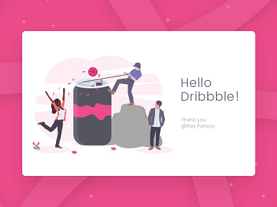 Hello Dribbble! animation design dribbble first shot hello icon illustration interaction thank you ui ux ui vector web