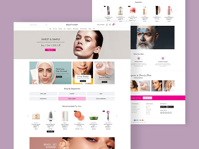 Beauty & cosmetic store beauty store design dribbble ecommerce prints typography ui ux web webdesign